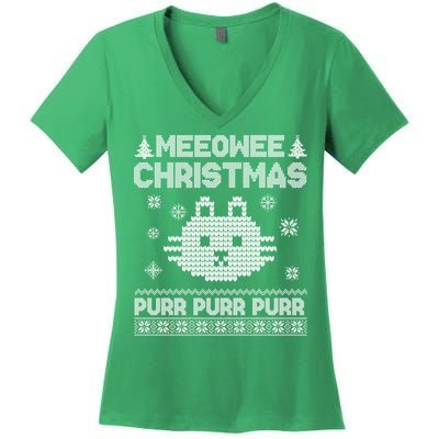 Meeowee Christmas Ugly Sweater Women's V-Neck T-Shirt