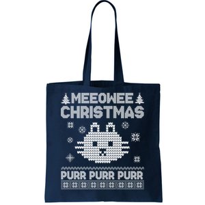 Meeowee Christmas Ugly Sweater Tote Bag