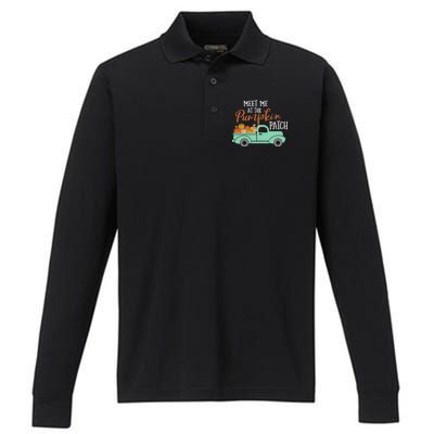 Meet Me at the Pumpkin Patch Performance Long Sleeve Polo