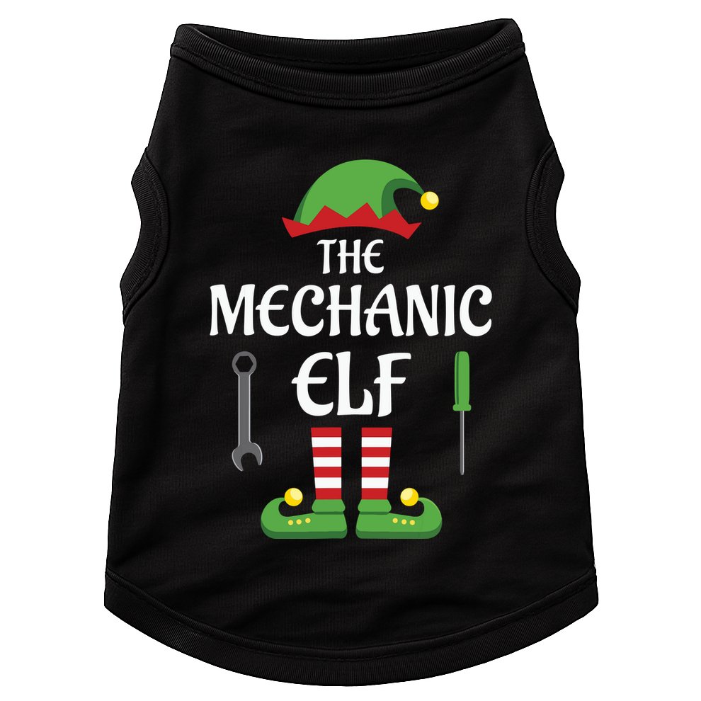 Mechanic Elf Family Matching Group Christmas Doggie Tank