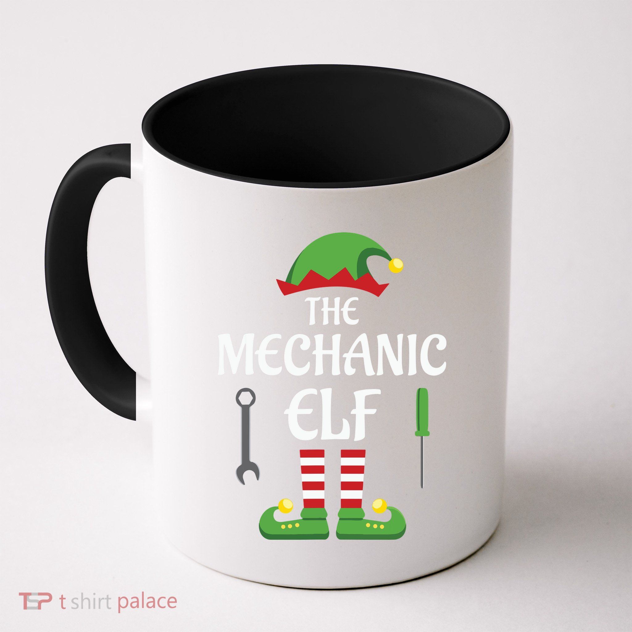 Mechanic Elf Family Matching Group Christmas Mug