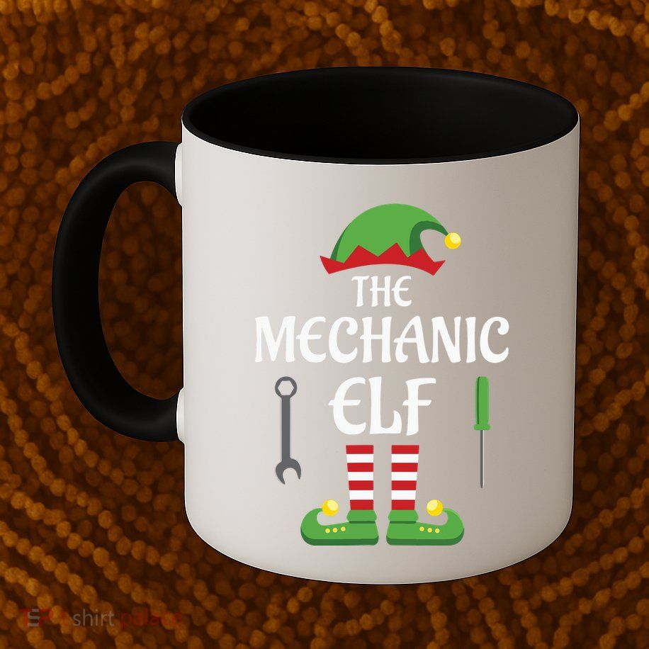 Mechanic Elf Family Matching Group Christmas Mug