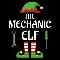 Mechanic Elf Family Matching Group Christmas Flatbill Hat