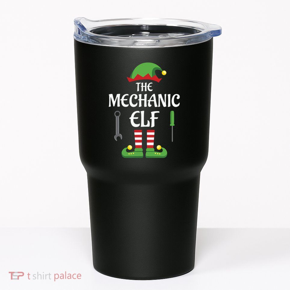 Mechanic Elf Family Matching Group Christmas Tumbler