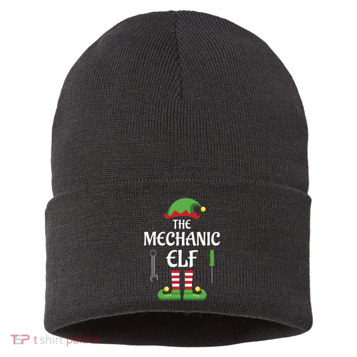 Mechanic Elf Family Matching Group Christmas Sustainable Knit Beanie