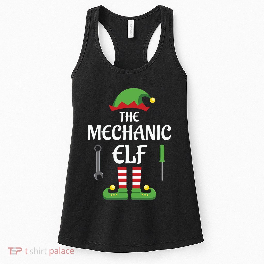 Mechanic Elf Family Matching Group Christmas Womens Tank Top