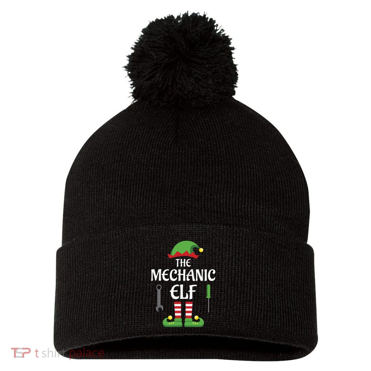 Mechanic Elf Family Matching Group Christmas Pom Pom 12in Knit Beanie