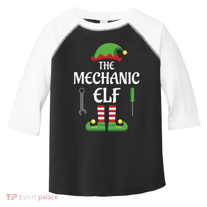 Mechanic Elf Family Matching Group Christmas Toddler Fine Jersey T-Shirt