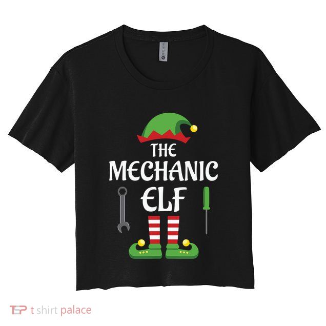 Mechanic Elf Family Matching Group Christmas Crop Top