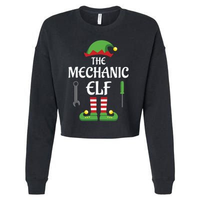Mechanic Elf Family Matching Group Christmas Cropped Pullover Crew