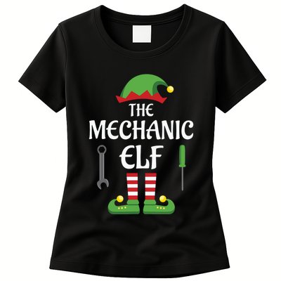 Mechanic Elf Family Matching Group Christmas Womens T-Shirt