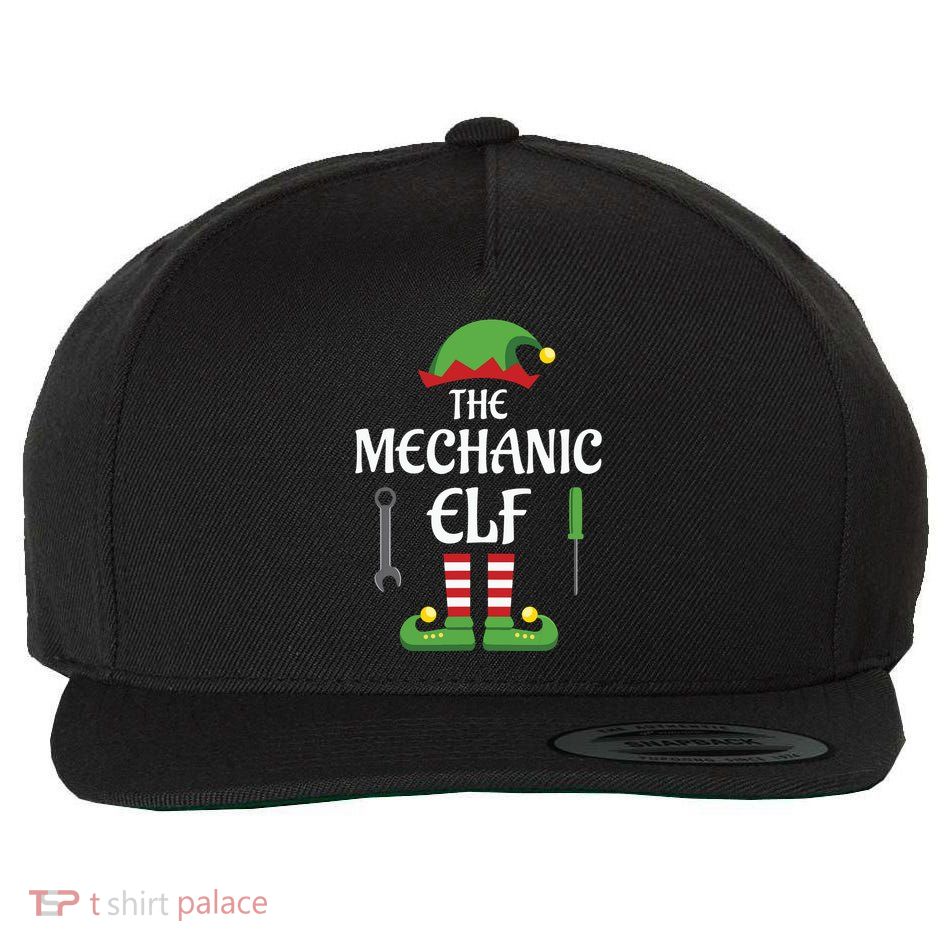 Mechanic Elf Family Matching Group Christmas Wool Snapback Cap