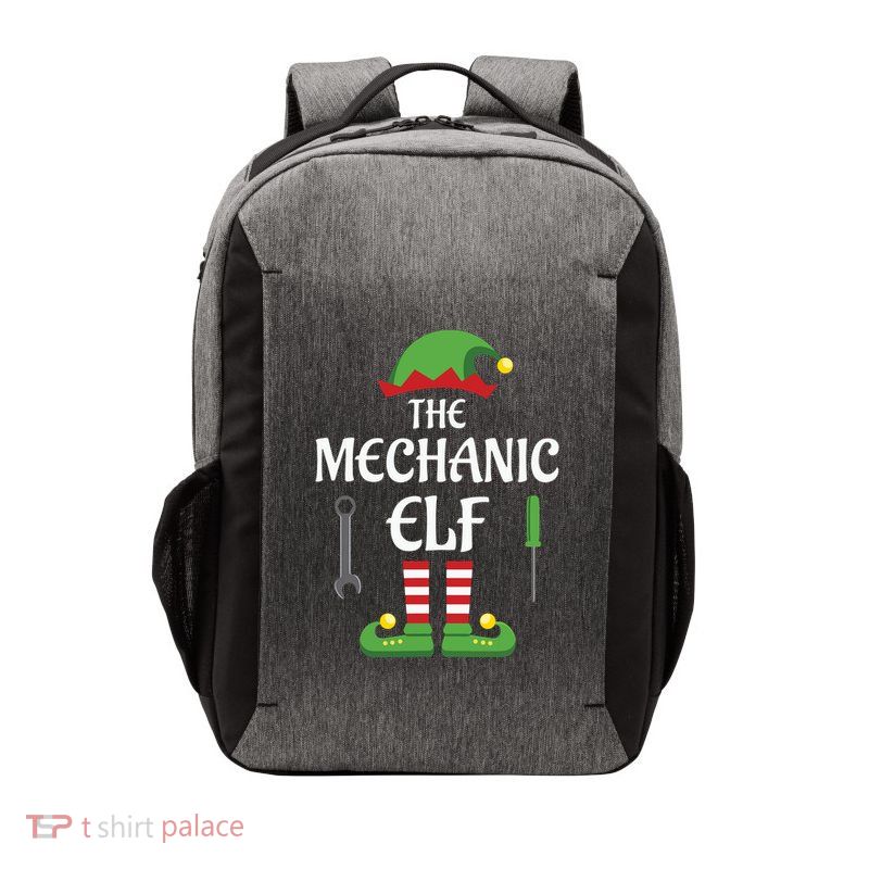 Mechanic Elf Family Matching Group Christmas Vector Backpack