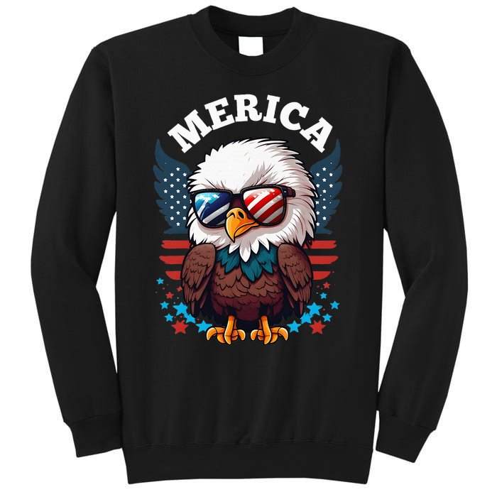 Merica Eagle Funny Patriotic Eagle Usa Flag Sweatshirt