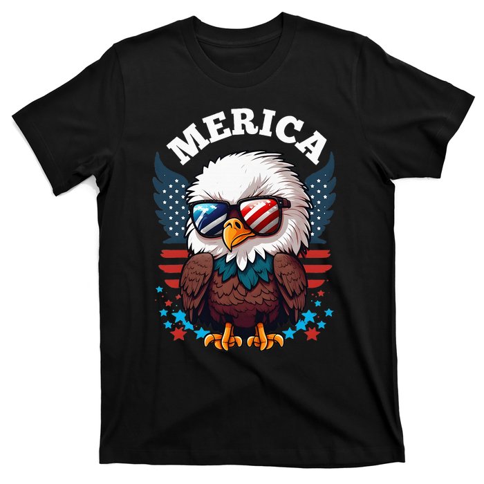 Merica Eagle Funny Patriotic Eagle Usa Flag T-Shirt