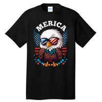 Merica Eagle Funny Patriotic Eagle Usa Flag Tall T-Shirt