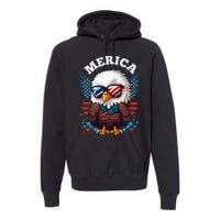 Merica Eagle Funny Patriotic Eagle Usa Flag Premium Hoodie