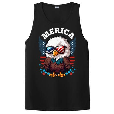 Merica Eagle Funny Patriotic Eagle Usa Flag PosiCharge Competitor Tank