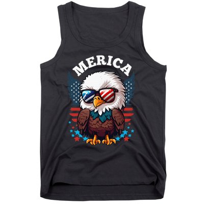 Merica Eagle Funny Patriotic Eagle Usa Flag Tank Top