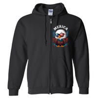 Merica Eagle Funny Patriotic Eagle Usa Flag Full Zip Hoodie