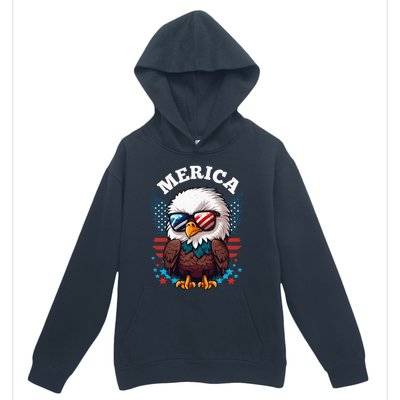 Merica Eagle Funny Patriotic Eagle Usa Flag Urban Pullover Hoodie