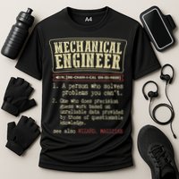 Mechanical Engineer Funny Dictionary Definition Cooling Performance Crew T-Shirt