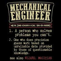 Mechanical Engineer Funny Dictionary Definition Cooling Performance Crew T-Shirt