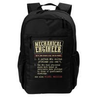 Mechanical Engineer Funny Dictionary Definition Daily Commute Backpack