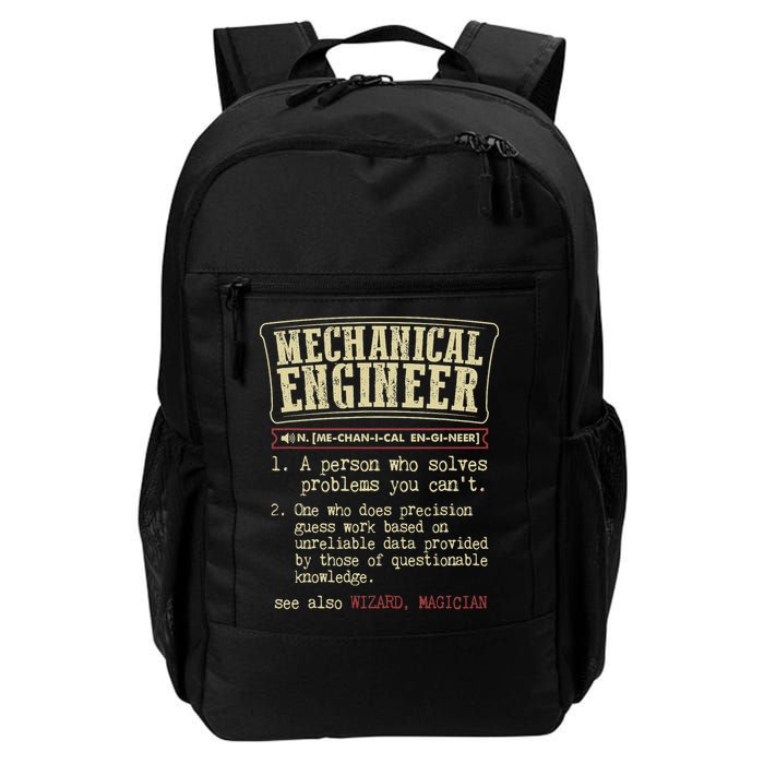 Mechanical Engineer Funny Dictionary Definition Daily Commute Backpack