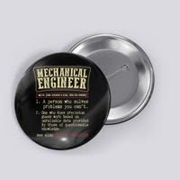 Mechanical Engineer Funny Dictionary Definition Button