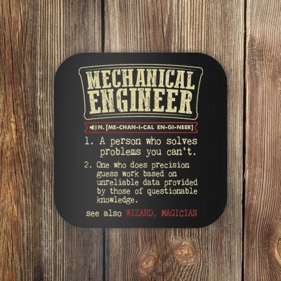 Mechanical Engineer Funny Dictionary Definition Coaster