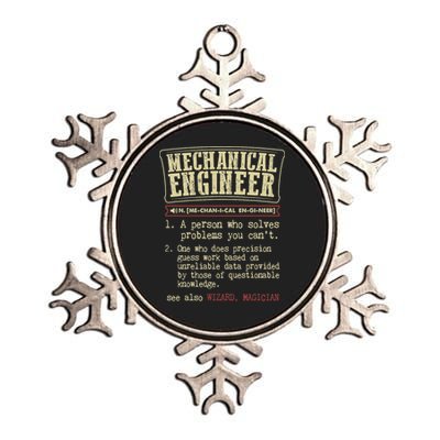 Mechanical Engineer Funny Dictionary Definition Metallic Star Ornament