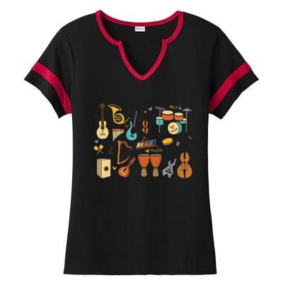 Music Education Funny For Music Teacher Ladies Halftime Notch Neck Tee