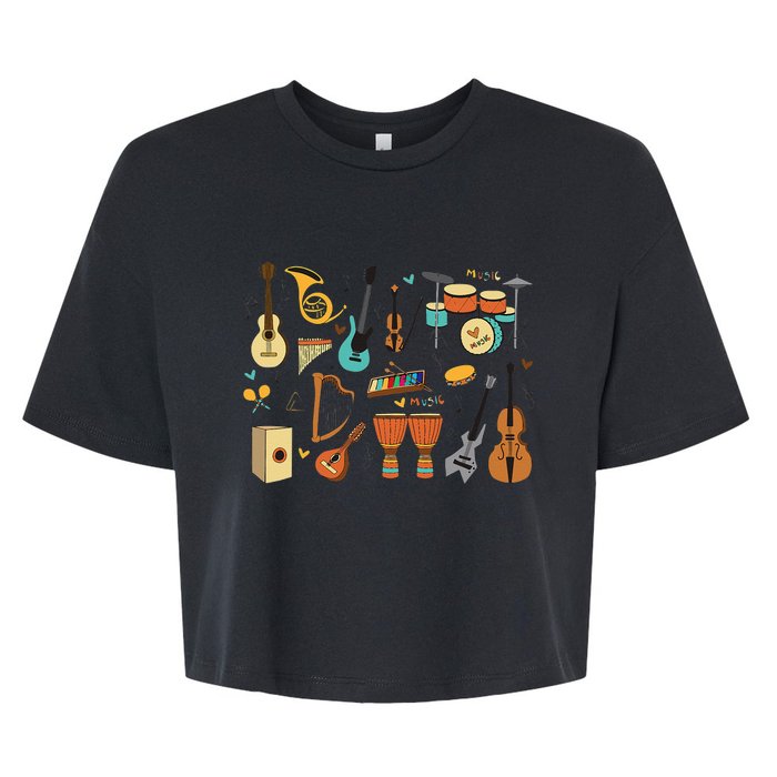 Music Education Funny For Music Teacher Bella+Canvas Jersey Crop Tee