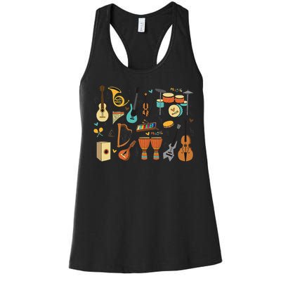 Music Education Funny For Music Teacher Women's Racerback Tank