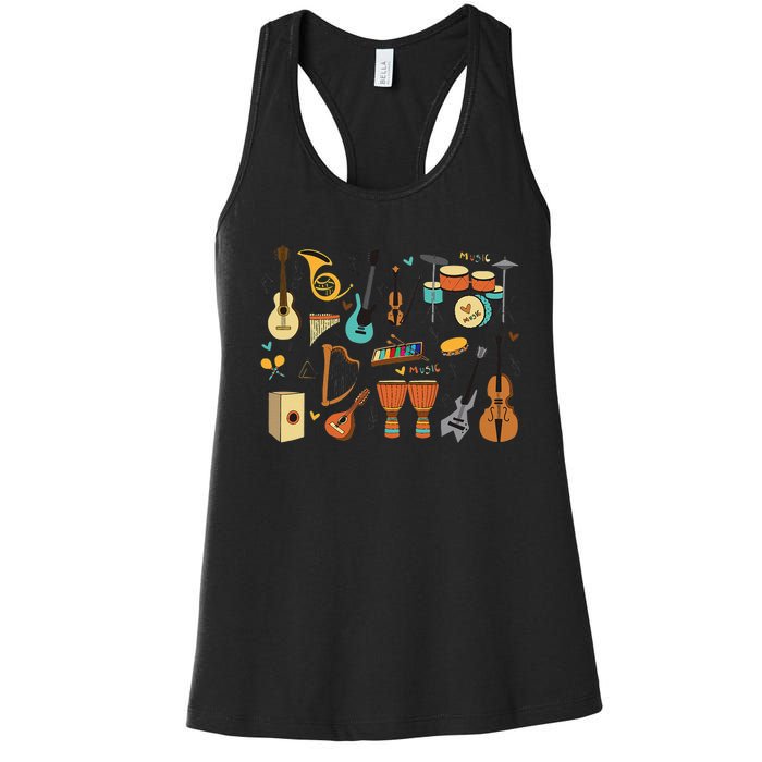 Music Education Funny For Music Teacher Women's Racerback Tank