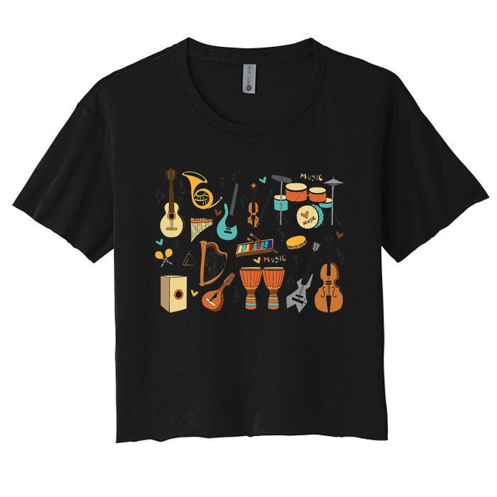 Music Education Funny For Music Teacher Women's Crop Top Tee