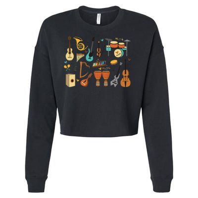 Music Education Funny For Music Teacher Cropped Pullover Crew