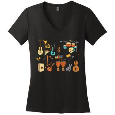 Music Education Funny For Music Teacher Women's V-Neck T-Shirt