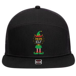 Mom Elf Funny Mother Xmas Cute Matching Family Group Elves Gift 7 Panel Mesh Trucker Snapback Hat