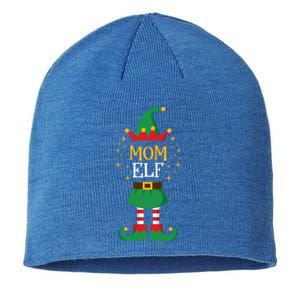 Mom Elf Funny Mother Xmas Cute Matching Family Group Elves Gift Sustainable Beanie