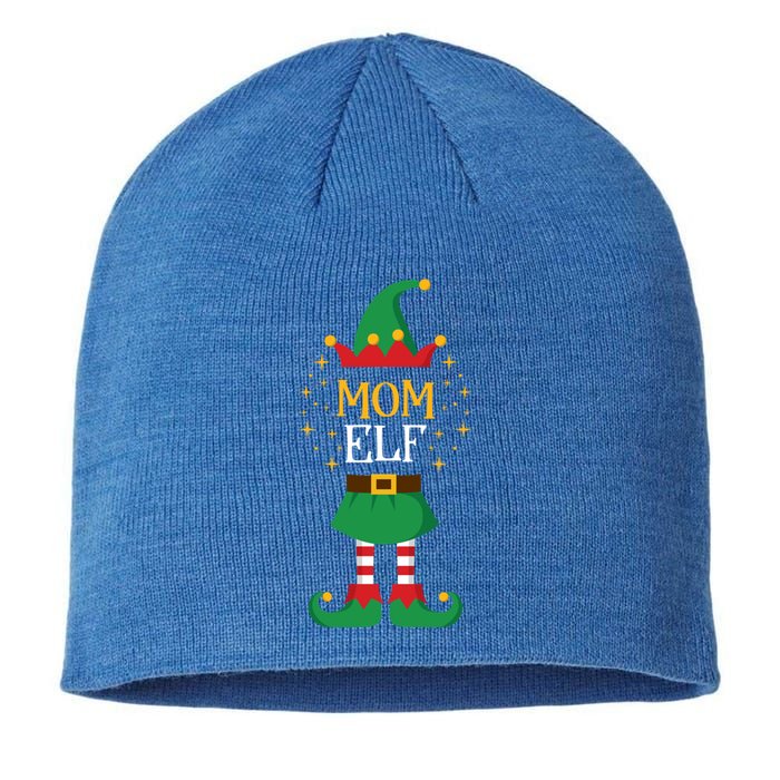 Mom Elf Funny Mother Xmas Cute Matching Family Group Elves Gift Sustainable Beanie