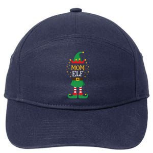 Mom Elf Funny Mother Xmas Cute Matching Family Group Elves Gift 7-Panel Snapback Hat