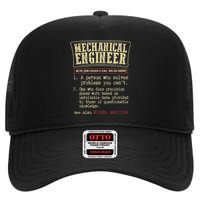 Mechanical Engineer Funny Gift Dictionary Definition Funny Gift High Crown Mesh Back Trucker Hat