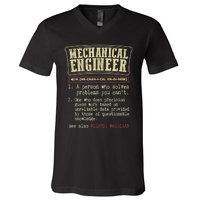 Mechanical Engineer Funny Gift Dictionary Definition Funny Gift V-Neck T-Shirt