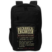 Mechanical Engineer Funny Gift Dictionary Definition Funny Gift Impact Tech Backpack