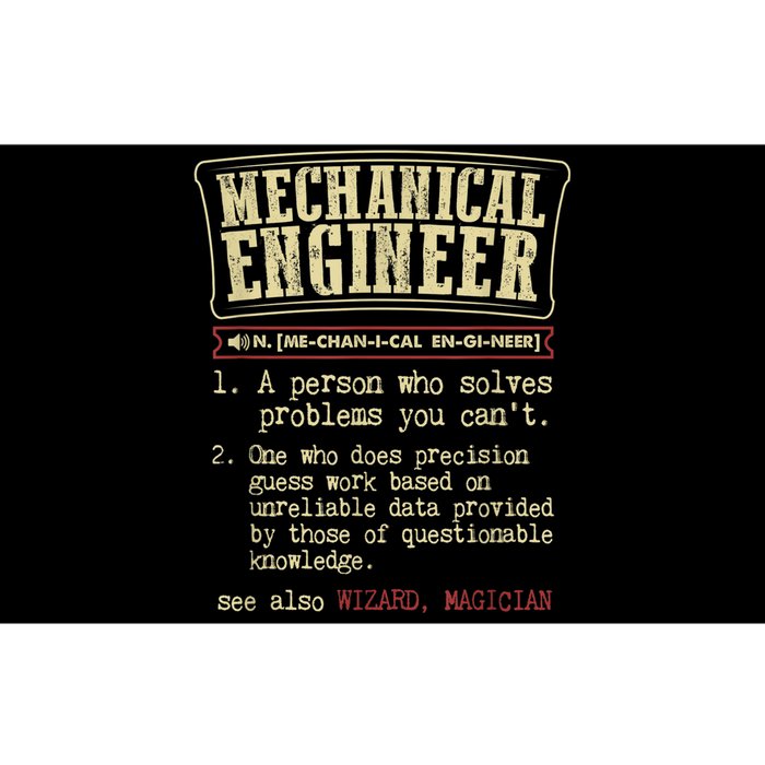 Mechanical Engineer Funny Gift Dictionary Definition Funny Gift Bumper Sticker