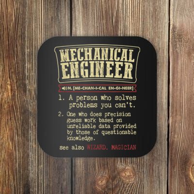 Mechanical Engineer Funny Gift Dictionary Definition Funny Gift Coaster