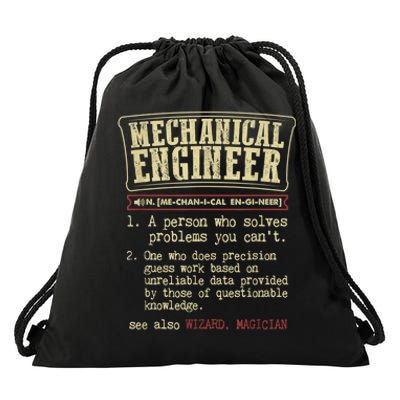 Mechanical Engineer Funny Gift Dictionary Definition Funny Gift Drawstring Bag