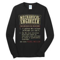 Mechanical Engineer Funny Gift Dictionary Definition Funny Gift Tall Long Sleeve T-Shirt